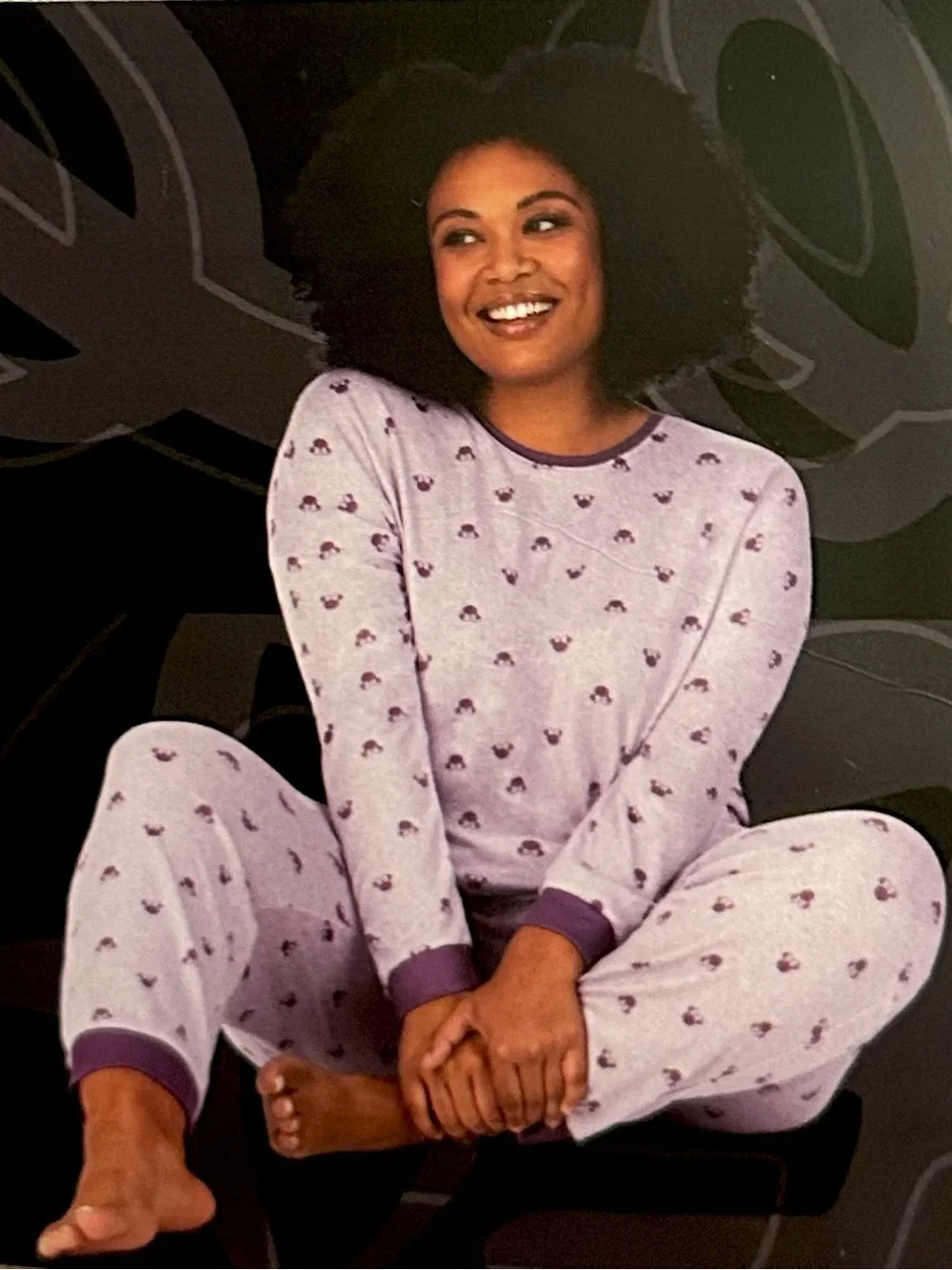 NWT Disney Minnie Mouse Cozy 2-Piece Pajama Set - Purple - Large - Picture 3 of 4